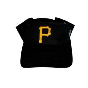 Pittsburgh Pirates Visor Hat Cap Strapback Black Yellow Embroidered MLB Baseball
